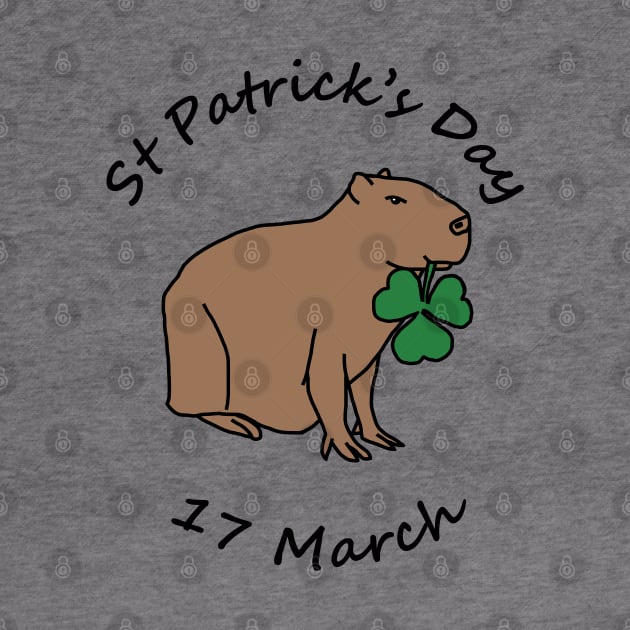 St Patricks Day 17 March Capybara Shamrock by ellenhenryart